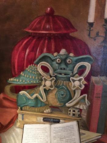 Detail of painting by Thomas Cramer