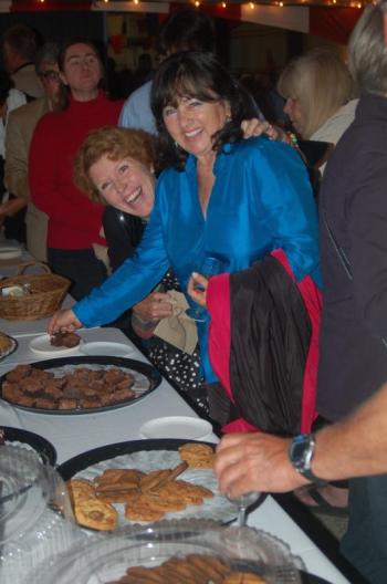 Deb Arter and Lucy Harrington of Damariscotta sample desserts. ART MAYERS/Boothbay Register