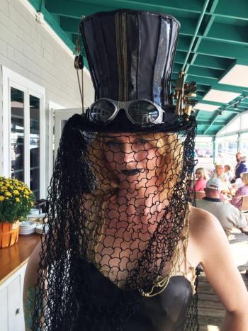 Kathleen Sheehan wowed the crowed in her wild outfit designed and created by Team Calypso: Lindy Bragg, Susan Brackett, Carrie Langlois, Pandy Dickinson, Margaret Tew and Nicole Waller. SUZI THAYER/Boothbay Register