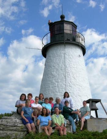 A teacher’s group takes a break from studies for a Kodak moment. Courtesy of Elaine Jones