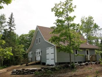 The completed Education Center on Burnt Island modeled after a lifesaving station. Courtesy of Elaine Jones