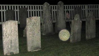 A paranormal phenomenon known as an "orb" photographed at the Ancient Burial Ground in Wiscasset. Orbs and other paranormal phenomenon, as well as the methods and equipment used to study them, will be among the subjects covered at an Oct. 8 presentation at the Boothbay Harbor Inn. The presentation is a fundraiser for the Burnt Island Light restoration. Courtesy of Greg Latimer