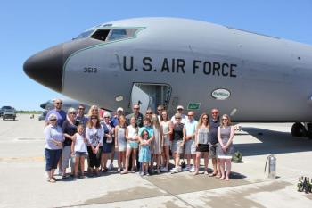 Blake and family members at his retirement ceremony June 24 in Bangor. Courtesy of Tyler Blake