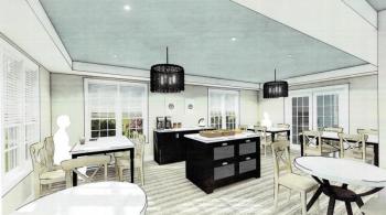 Imagery of the new breakfast room at the Russell House Bed & Breakfast. Courtesy of Knickerbocker Group