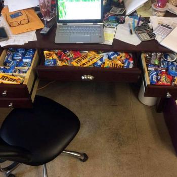 Members of The Big Money Weight Loss Challenge aren’t above pulling practical jokes on one another. One day last week Roberts opened a drawer at her popcorn shop and found it full to the brim with candy, thanks to her employees, all of whom are members in the contest. Courtesy of Julie Roberts