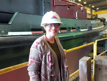 Washburn & Doughty production planner Lindsy Buckland. SUZI THAYER/Boothbay Register