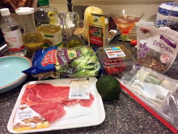 The ingredients for making a hot steak salad include a manhattan. SUZI THAYER/Boothbay Register