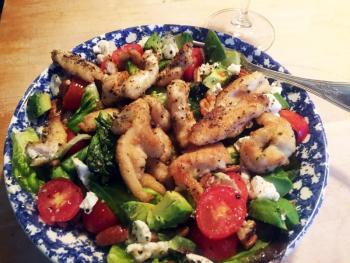 A variation on the hot steak salad is the hot fried chicken salad. SUZI THAYER/Boothbay Register