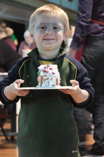 Face frosting is a requisite step. DIANE DORBIN/Boothbay Register Gingerbread 101