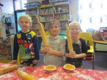 Kindergarten bakers: They have rolling pins and they know how to use them! Courtesy of Lucy Ann Spaulding Courtesy of Lucy Ann Spaulding