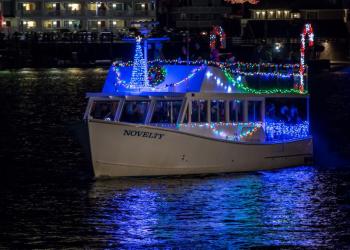 The lighted boat parade. Courtesy of Michael Leonard