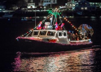 The lighted boat parade. Courtesy of Michael Leonard