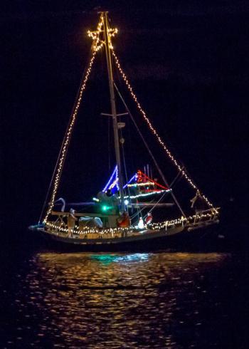 The lighted boat parade. Courtesy of Michael Leonard