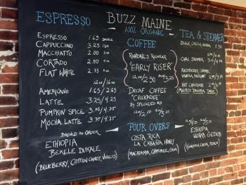 All coffee drinks are 100 percent organic at BUZZ MAINE. SUZI THAYER/Boothbay Register