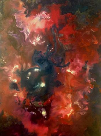 “Floral Fantasy” by a Creative Expressions art student at Mobius in the River Arts show. Courtesy of Linda Morkeski Floral Fantasy