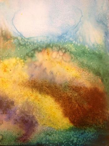 “Landscape” by a Creative Expressions art student at Mobius in the River Arts show. Courtesy of Linda Morkeski Landscape