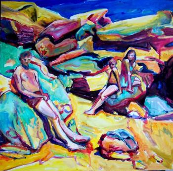 “Days at the Beach,” Priscilla McCandless. Courtesy of Grace Goldberg Priscilla McCandless