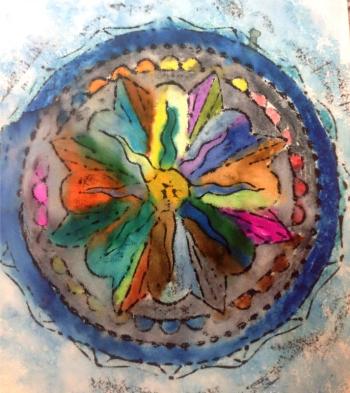 “Mandala 2” by a Creative Expressions art student at Mobius in the River Arts show. Courtesy of Linda Morkeski Mandala