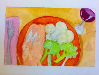 Unfinished painting of above by yours truly. SUZI THAYER/Boothbay Register