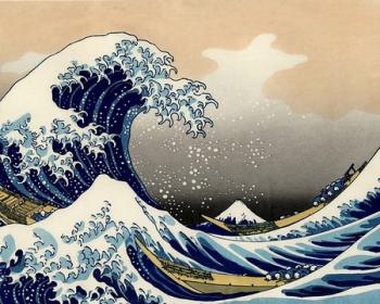 An example of Japanese hokens art — this is a classic, “The Big Wave off Kanagawa” by Hokusai.