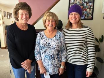 The winner of the Big Money Weight Loss Challenge in Boothbay Harbor is Suzie Speed, center, of Boothbay. Second place winner is Sherri Brown, left. Julie Hepburn Roberts, right, organized the challenge. SUZI THAYER/Boothbay Register