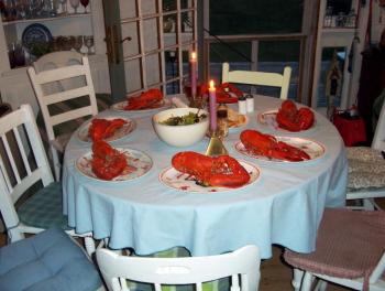 Lobsters at the cottage. SUZI THAYER/Boothbay Register