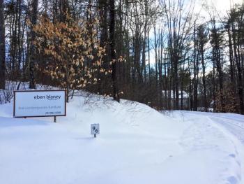 The sign on Eddy Road, where Eben Blaney’s fine furniture studio is located. SUZI THAYER/Boothbay Register