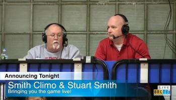 Smith Climo, left, and Stuart Smith, sports announcers for Channel 7. Courtesy of Cody Mitchell
