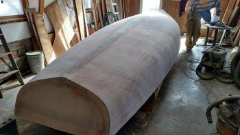 Coriolis, faired and veneered, and faired again, to perfection. SUZI THAYER/Boothbay Register