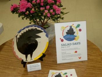 A display promotes Watershed Center’s Salad Days on July 8. ART MAYERS/Boothbay Register
