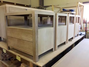 Unfinished chests of drawers ready for shipping at Elkins & Co. in Boothbay. SUZI THAYER/Boothbay Register