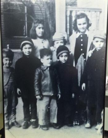 Friends and relatives of Jeff Savastano on Federal Hill in Providence in the late ’40s. Savastano is on the right. His sister, Alda, is behind him. Courtesy of Jeff Savastano