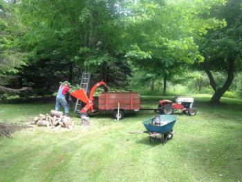 2017 Maine Photography Show Third Place Red-Green-Blue: “Yard Work” by Natalie Masse. Natalie Masse