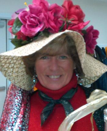 Winner of the best hat award, Brenda Blackman. JANE CARPENTER/Boothbay Register