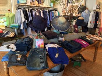 Hats of all shapes and sizes are on display, along with lots of other accessories, clothes and luxury skin products, at In the Clover in Wiscasset. SUZI THAYER/Boothbay Register