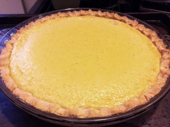 A perfect rhubarb custard pie. SUZI THAYER/Boothbay Register