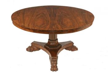 English rosewood pedestal base table by Gillows is on the auction block. Courtesy of Thomaston Place Galleries Iznick framed architectural tile circa 14th-15th century to be auctioned.