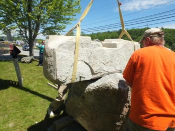 Bill Royall 2017 granite sculpture “Soap Box Racer”