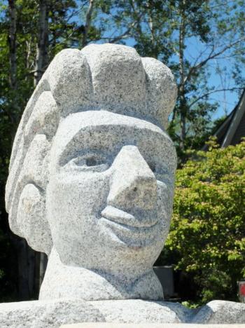 Bill Royall 2017 granite sculpture “Soap Box Racer”