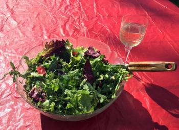 Arugula salad goes well with a glass of chardonnay. SUZI THAYER/Boothbay Register