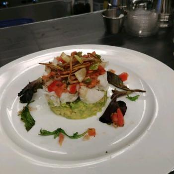 A fresh crab and avocado stack, prepared by Chef Dan Lynch. Courtesy of Dan Lynch