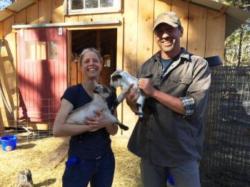 Crystal and Seth Lewis with two of their kids. SUZI THAYER/Boothbay Register