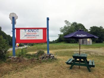 The Y-Knot sign on Route 1 in Newcastle. SUZI THAYER/Boothbay Register