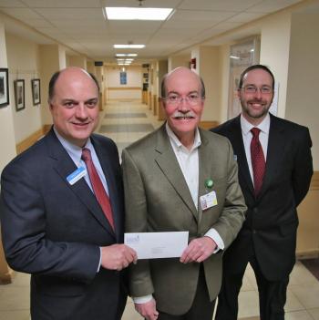 The two and a half story, $13.7 million facility will accommodate all of the outpatient physician practices on the Miles campus including permanent and visiting medical specialists. Pictured from left are Camden National Bank President and CEO Greg Dufour, LincolnHealth President Jim Donovan, with Camden National Boothbay Branch Manager Jim Jarvis. Courtesy of Scott Shott/Lincoln Health