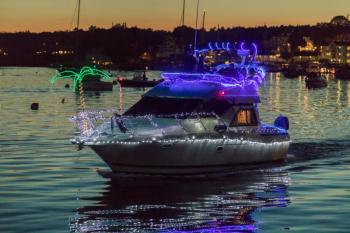 Nick Upham in Blown Budget won the Best In Show award in the Windjammer Days Lighted Boat Parade. Courtesy of Michael Leonard