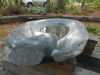 William Jacobs of Richmond comes to sculpture through a successful career as a stone mason and landscape professional. He’s recently made a switch that will allow him more time to work on his sculpture. His works marry form with function as in this water vessel. Courtesy photo