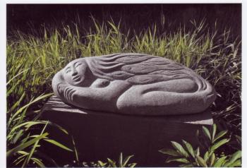 Lise Becu draws on Inuit mythology and her vivid imagination to create stone carvings of animals and people, often with each species intertwined in a storied relationship. She makes her home in Tenants Harbor and her work is in private and public collections nationwide. Courtesy photo