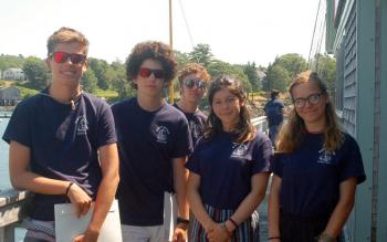 Student crew Max Bickford, William Labbe, Colby Cummins,Ivy Whittaker and Leyli Johnson. ART MAYERS/Boothbay Register
