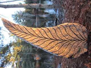 An Obie Buell stone leaf. Courtesy of Margaret Hoffman Maine Coast Stone Symposium