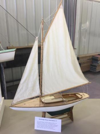 A model of the One-Design sloop built by Jon Dunsford. JOSEPH CHARPENTIER/Boothbay Register
